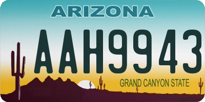 AZ license plate AAH9943