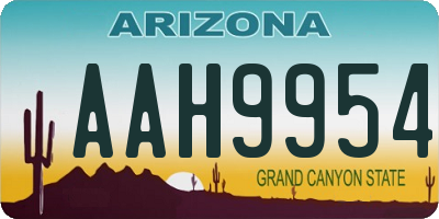 AZ license plate AAH9954