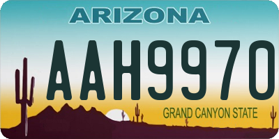 AZ license plate AAH9970