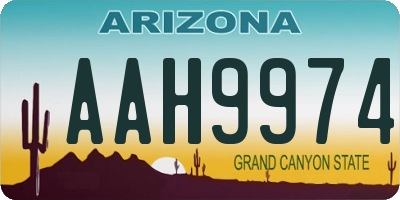 AZ license plate AAH9974