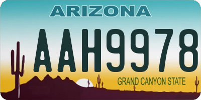 AZ license plate AAH9978