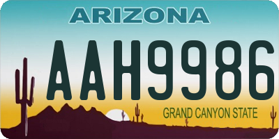 AZ license plate AAH9986