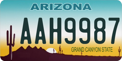 AZ license plate AAH9987