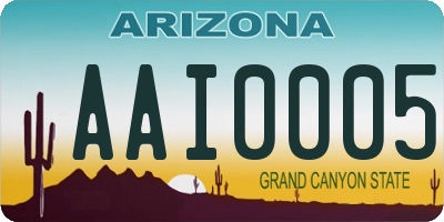 AZ license plate AAI0005