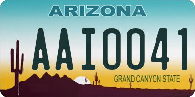 AZ license plate AAI0041
