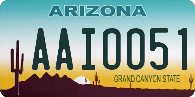 AZ license plate AAI0051