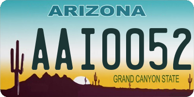 AZ license plate AAI0052