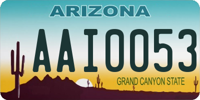 AZ license plate AAI0053