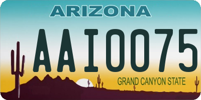 AZ license plate AAI0075