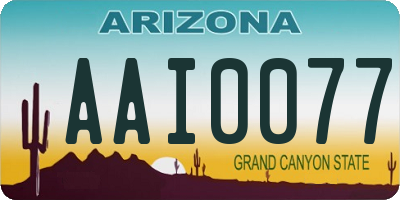 AZ license plate AAI0077