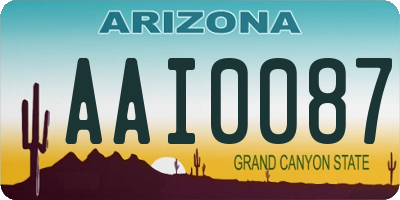 AZ license plate AAI0087