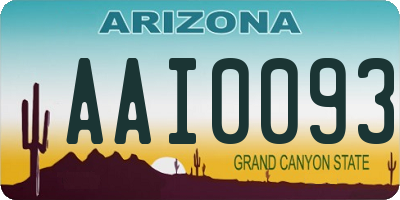AZ license plate AAI0093