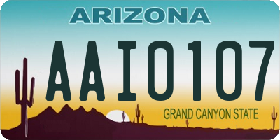 AZ license plate AAI0107