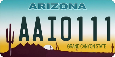 AZ license plate AAI0111