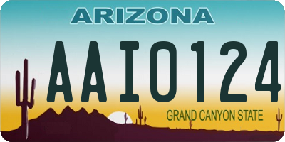 AZ license plate AAI0124