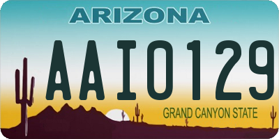 AZ license plate AAI0129