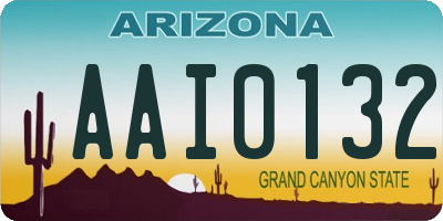 AZ license plate AAI0132