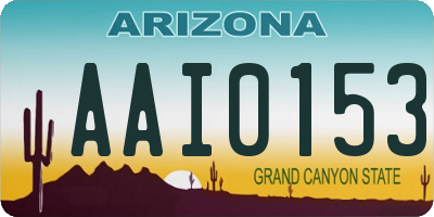 AZ license plate AAI0153