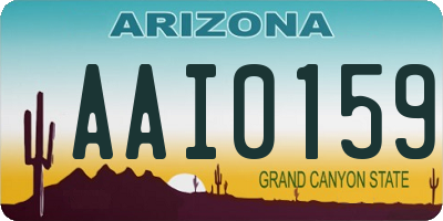 AZ license plate AAI0159