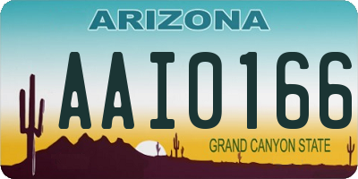 AZ license plate AAI0166