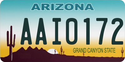 AZ license plate AAI0172