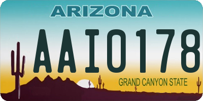 AZ license plate AAI0178