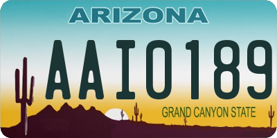 AZ license plate AAI0189