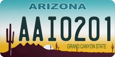 AZ license plate AAI0201