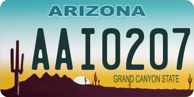 AZ license plate AAI0207