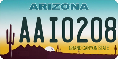 AZ license plate AAI0208