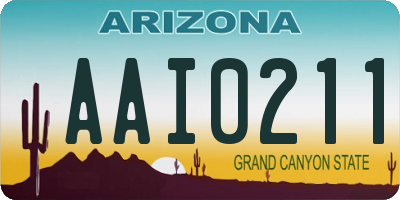 AZ license plate AAI0211