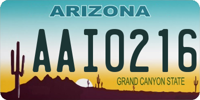 AZ license plate AAI0216