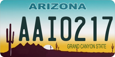 AZ license plate AAI0217