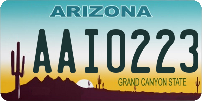 AZ license plate AAI0223