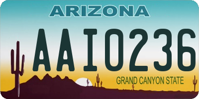 AZ license plate AAI0236