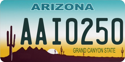 AZ license plate AAI0250