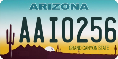 AZ license plate AAI0256