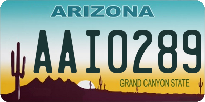 AZ license plate AAI0289