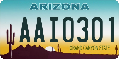 AZ license plate AAI0301