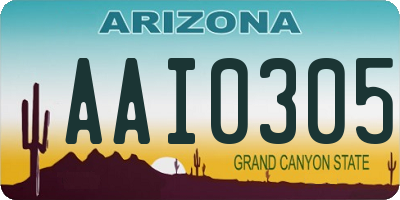AZ license plate AAI0305