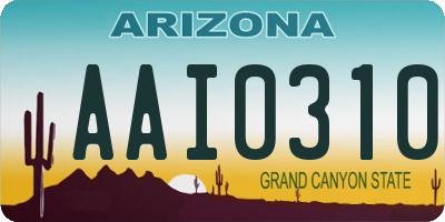 AZ license plate AAI0310