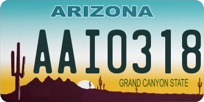 AZ license plate AAI0318