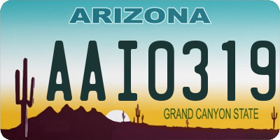 AZ license plate AAI0319