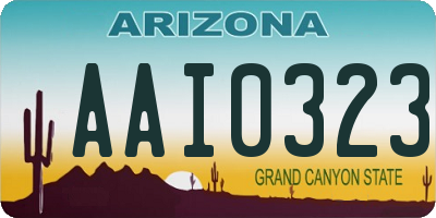 AZ license plate AAI0323
