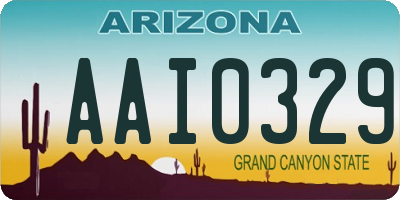 AZ license plate AAI0329