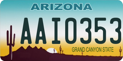 AZ license plate AAI0353