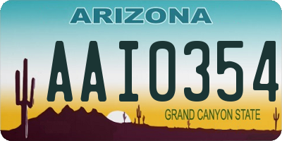 AZ license plate AAI0354
