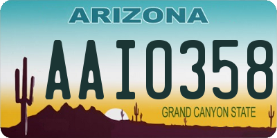 AZ license plate AAI0358
