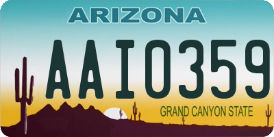 AZ license plate AAI0359