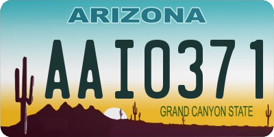 AZ license plate AAI0371